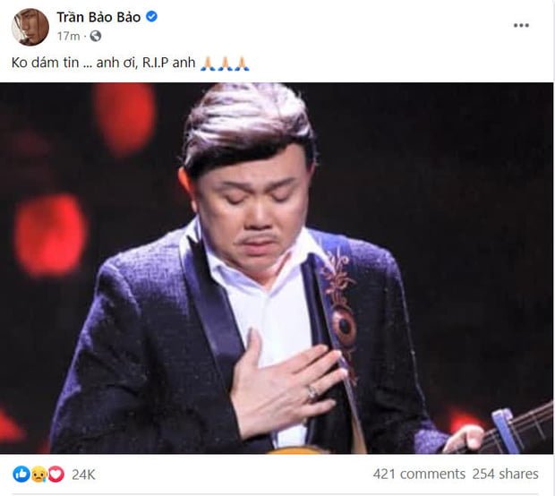 Nghệ sĩ Việt chia sẻ nỗi bàng hoàng khi hay tin danh hài Chí Tài qua đời