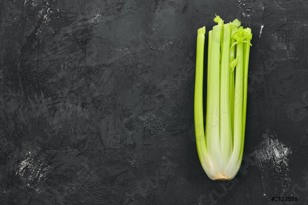 fresh raw celery on black 2132586