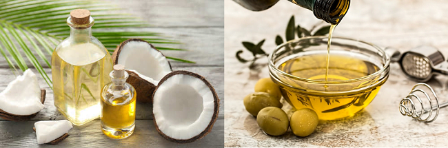 coconut oil and olive oil 1