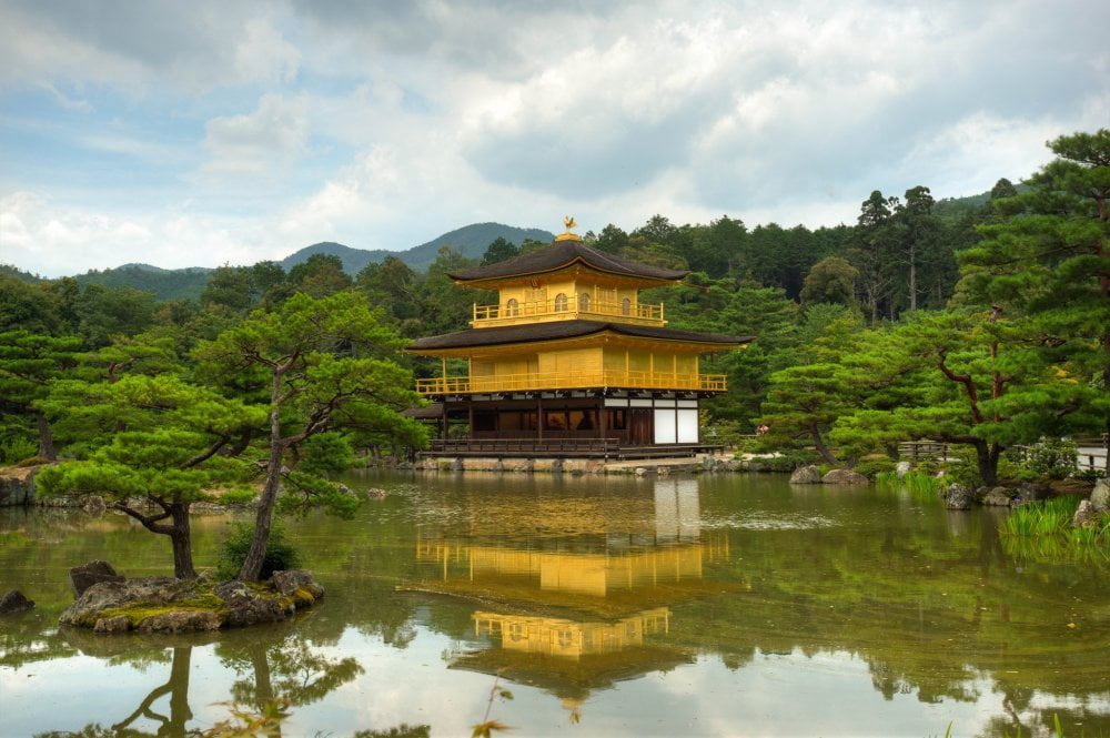kyoto kinkakuji temple in summer 83252
