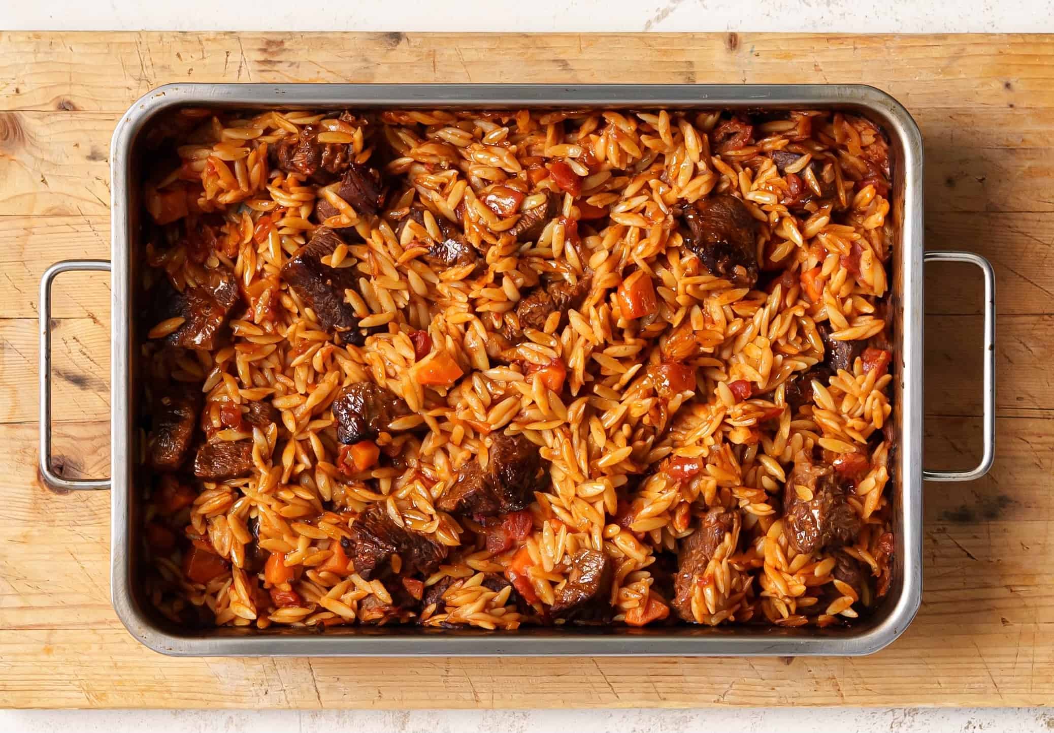 Giouvetsi recipe Greek Beef stew with Orzo pasta