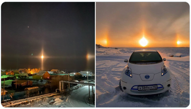 A series of images in the harsh winter in Russia