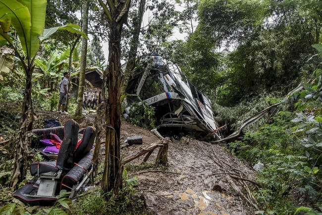 At least 27 people killed after Indonesia bus plunges into ravine
