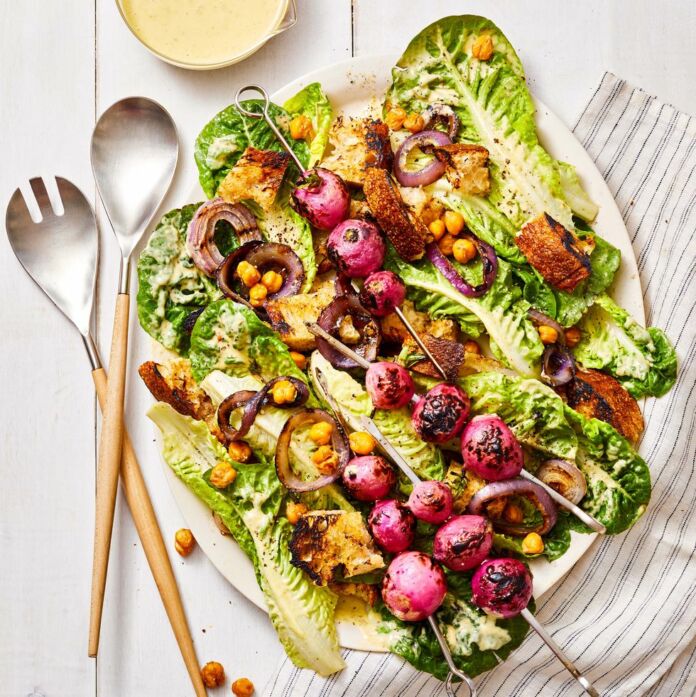 Photo: MIKECaesar Salad made using vegan ingredients - Photo by MIKE GARTEN GARTEN