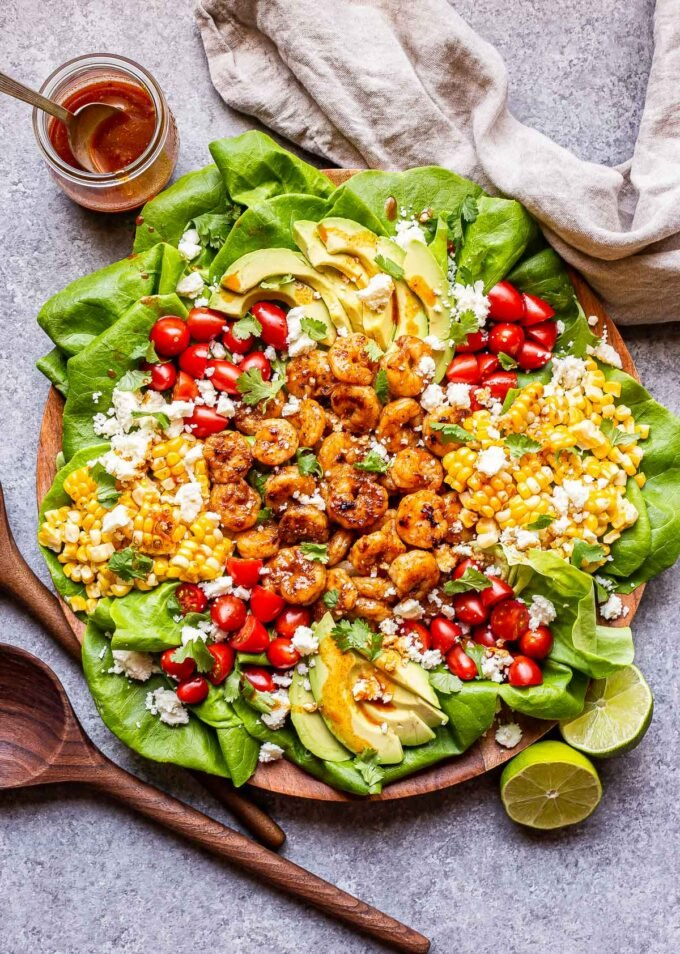Salad of honey lime shrimp - Danae