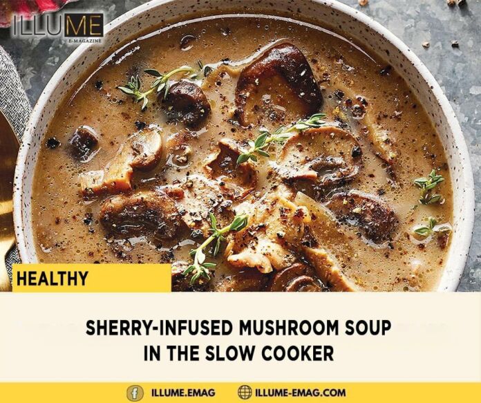 Sherry-Infused Mushroom Soup In The Slow Cooker
