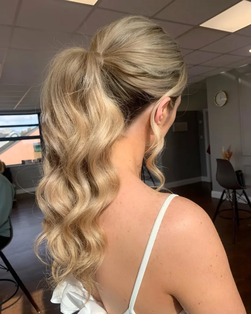 Long high ponytail