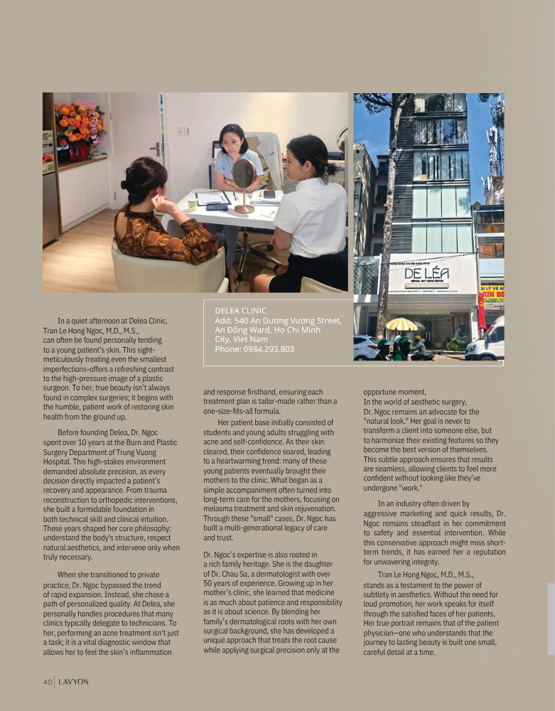 Tran Le Hong Ngoc, M.D., M.S.: A Decade of Dedication to Natural Beauty and Precision 2 BAC SI HONG NGOC 1